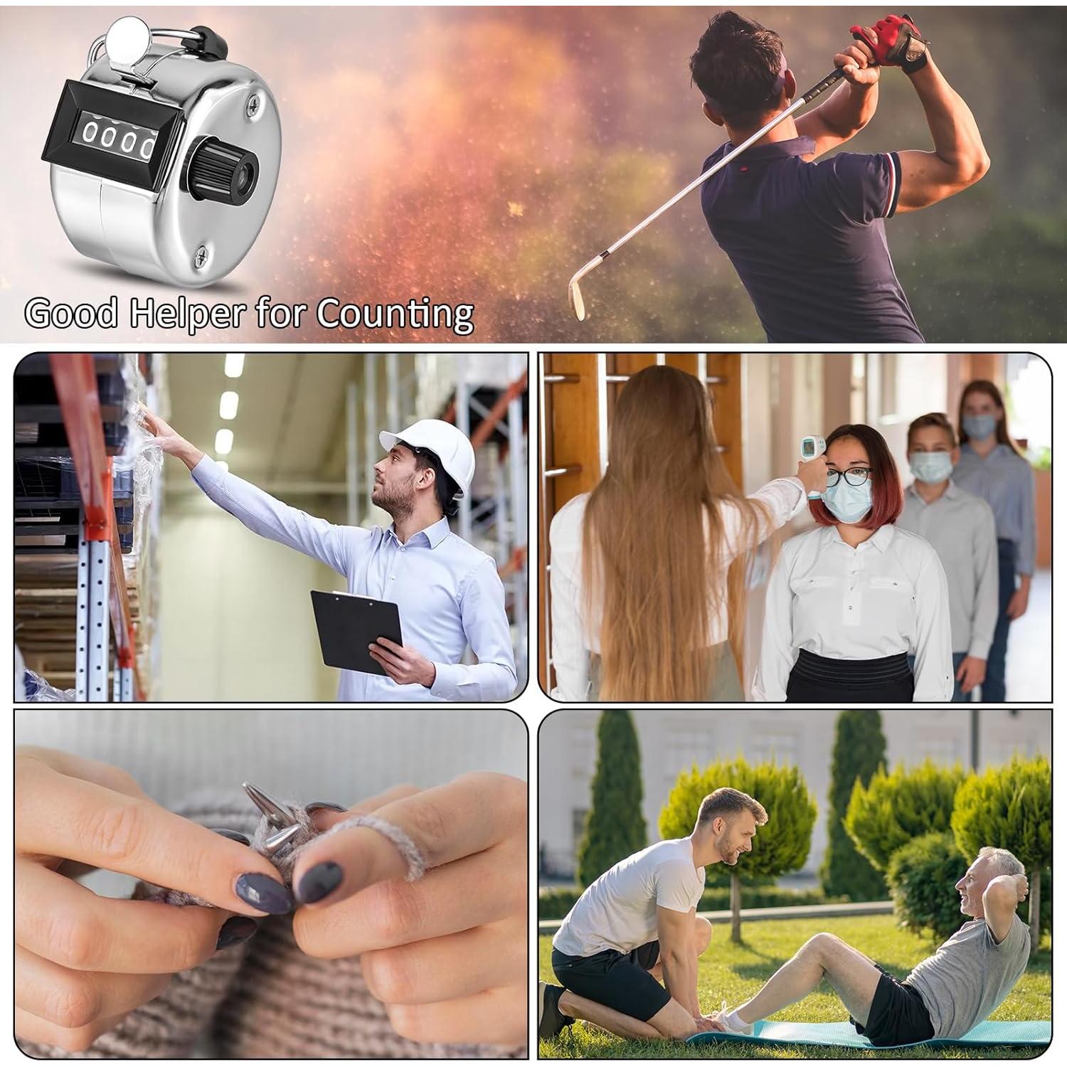 Contador Manual de Tally JOUTYFOR 12 Pcs 4 Dígitos Plata