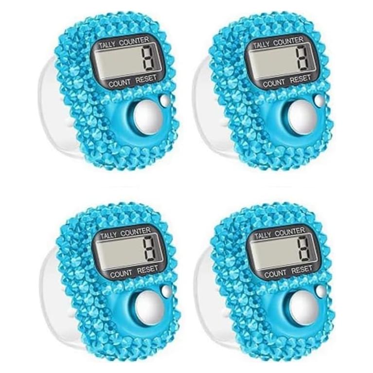 Contador Electrónico de Dedos Jizlan 4Pcs 5 Dígitos Azul