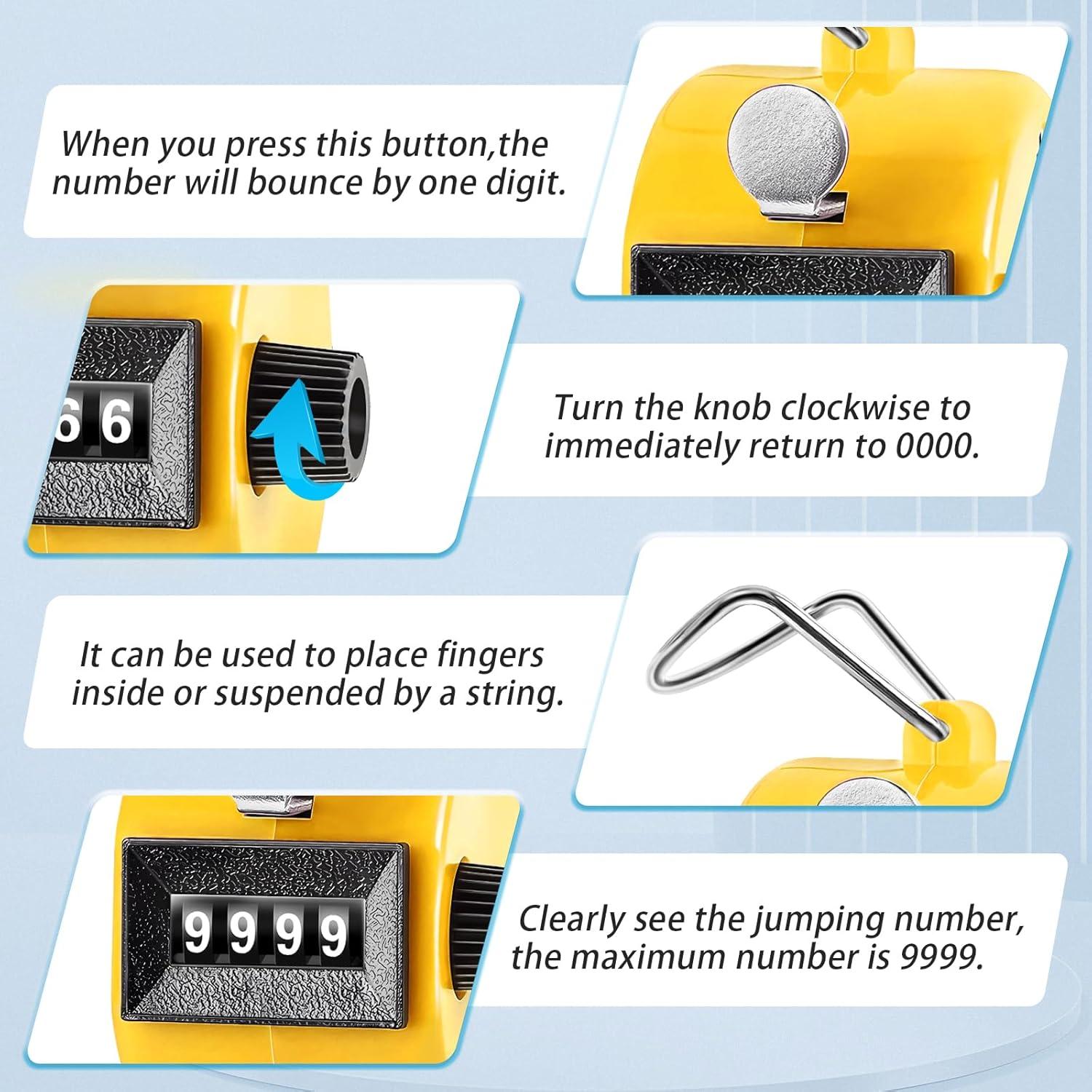 Contador Manual Mecánico SUNYIWJIE 12 Pcs 4 Dígitos Portátil