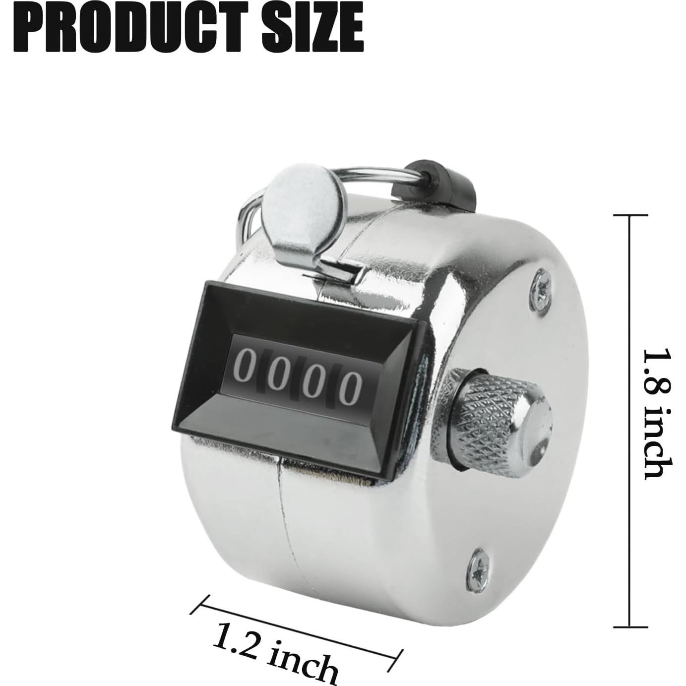 Contador de clics manual BGJRBY de metal 4 dígitos plata