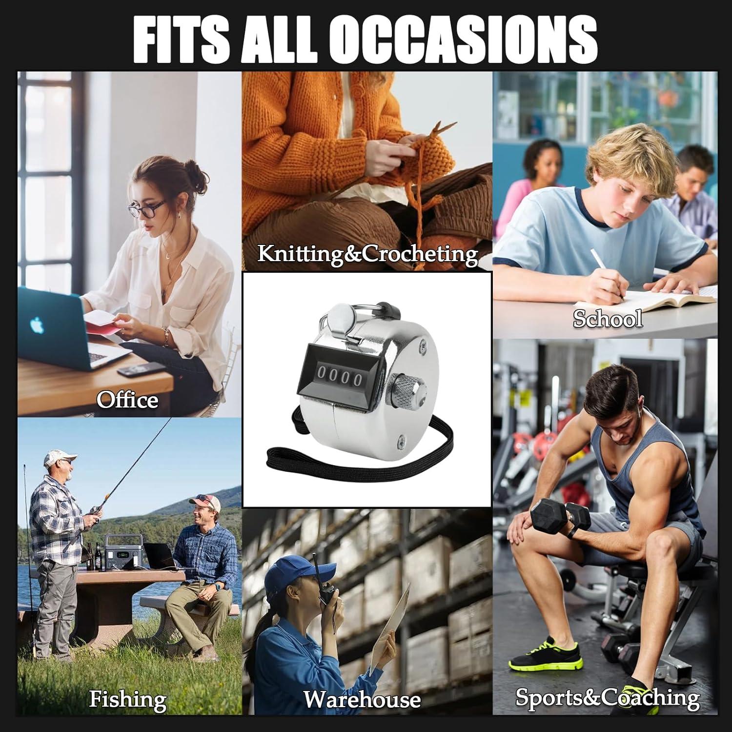 Contador de clics manual BGJRBY de metal 4 dígitos plata