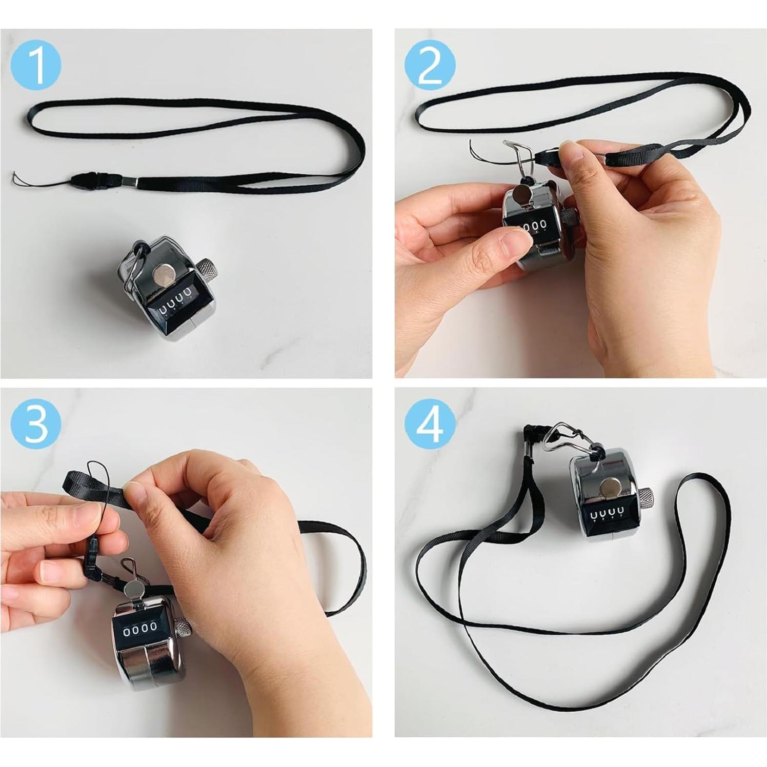 Contador de clics manual BGJRBY de metal 4 dígitos plata