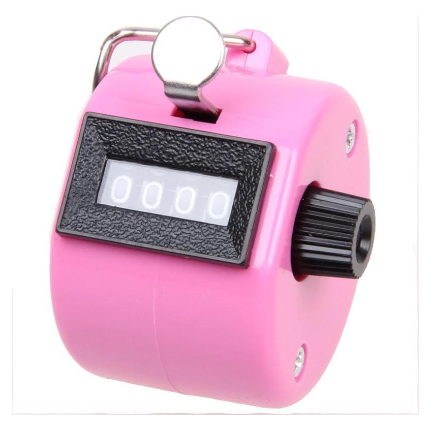 Contador de Tally de Mano Rosa Jizlan 4 Dígitos Mecánico