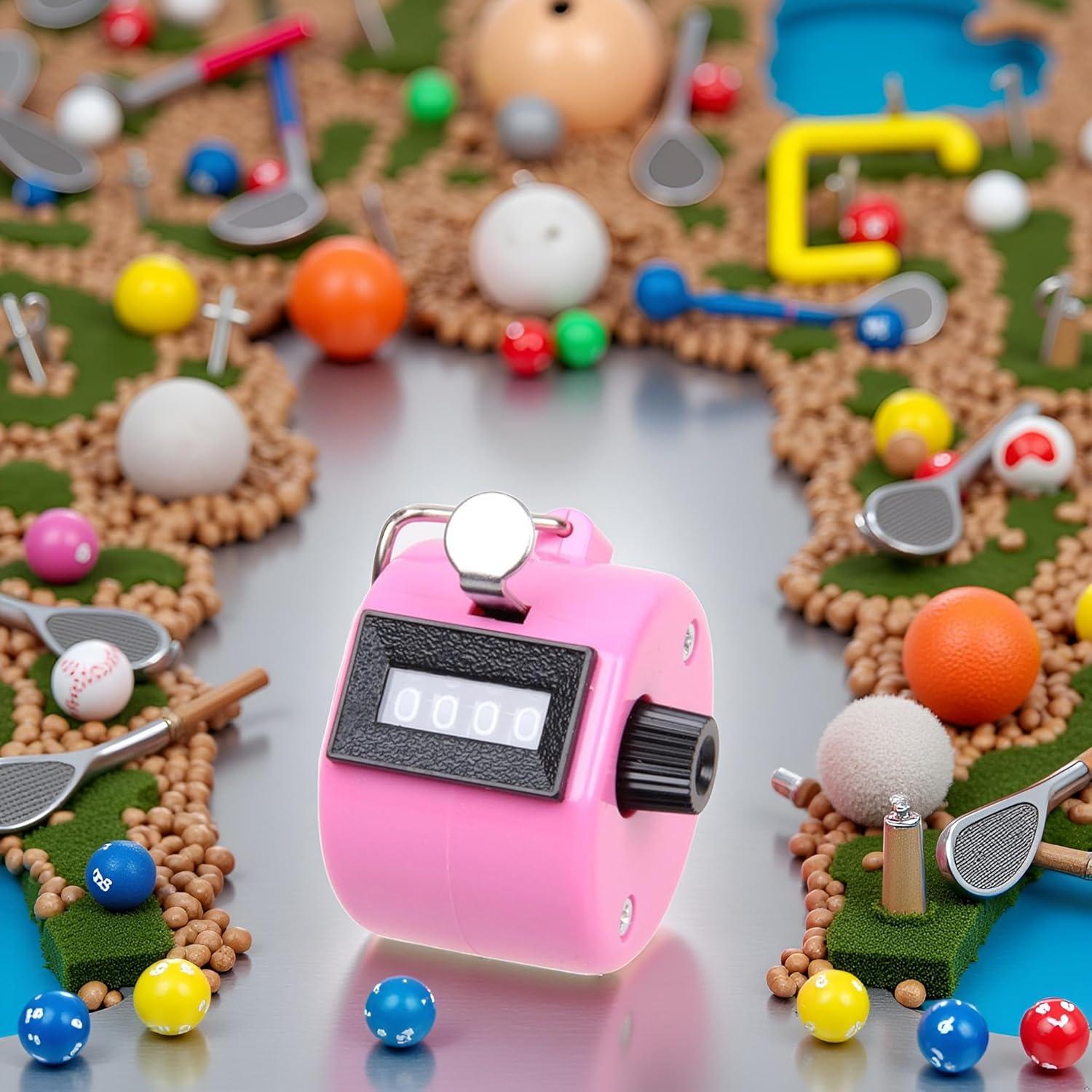 Contador de Tally de Mano Rosa Jizlan 4 Dígitos Mecánico