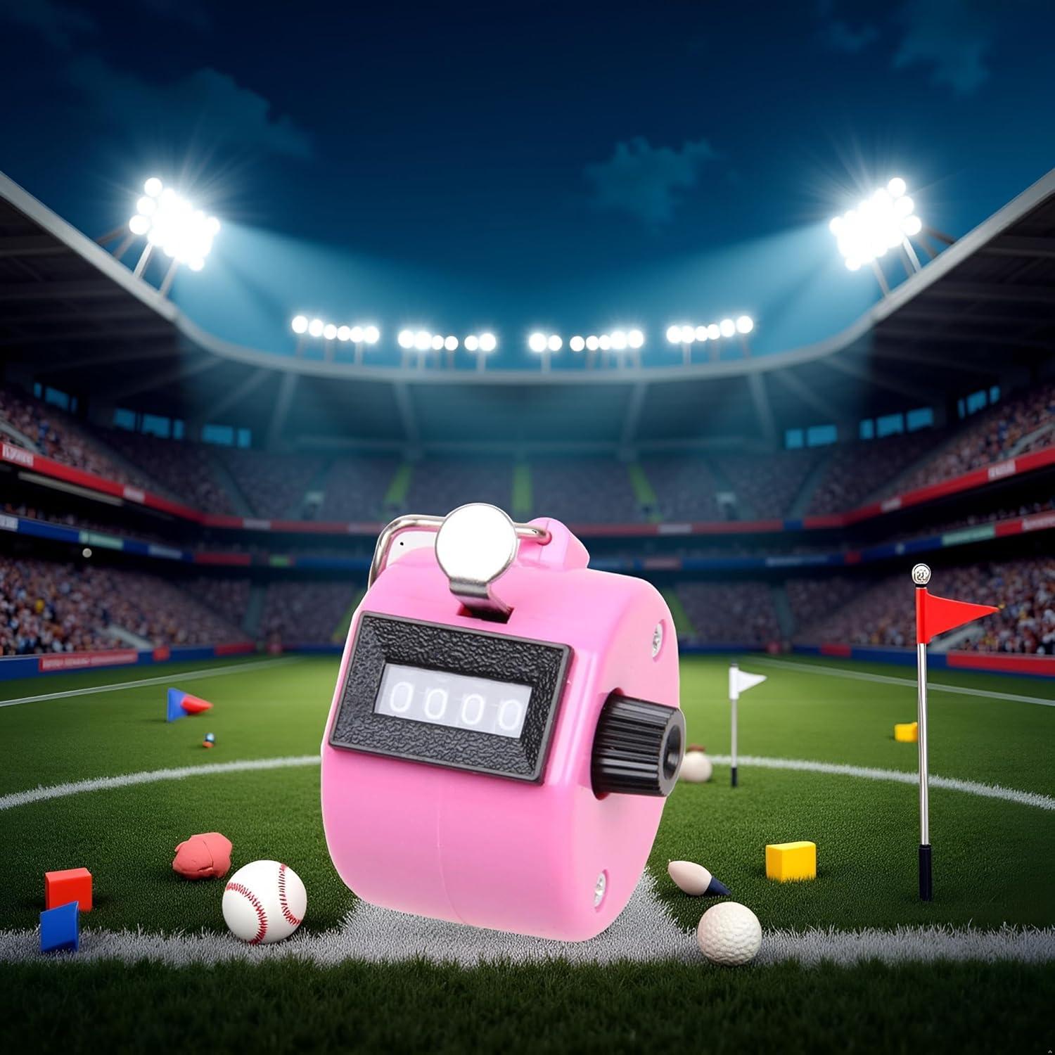 Contador de Tally de Mano Rosa Jizlan 4 Dígitos Mecánico