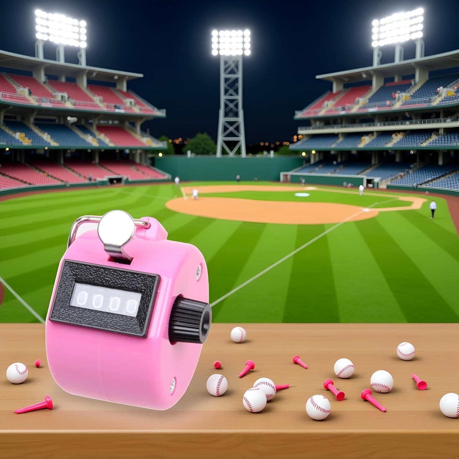 Contador de Tally de Mano Rosa Jizlan 4 Dígitos Mecánico