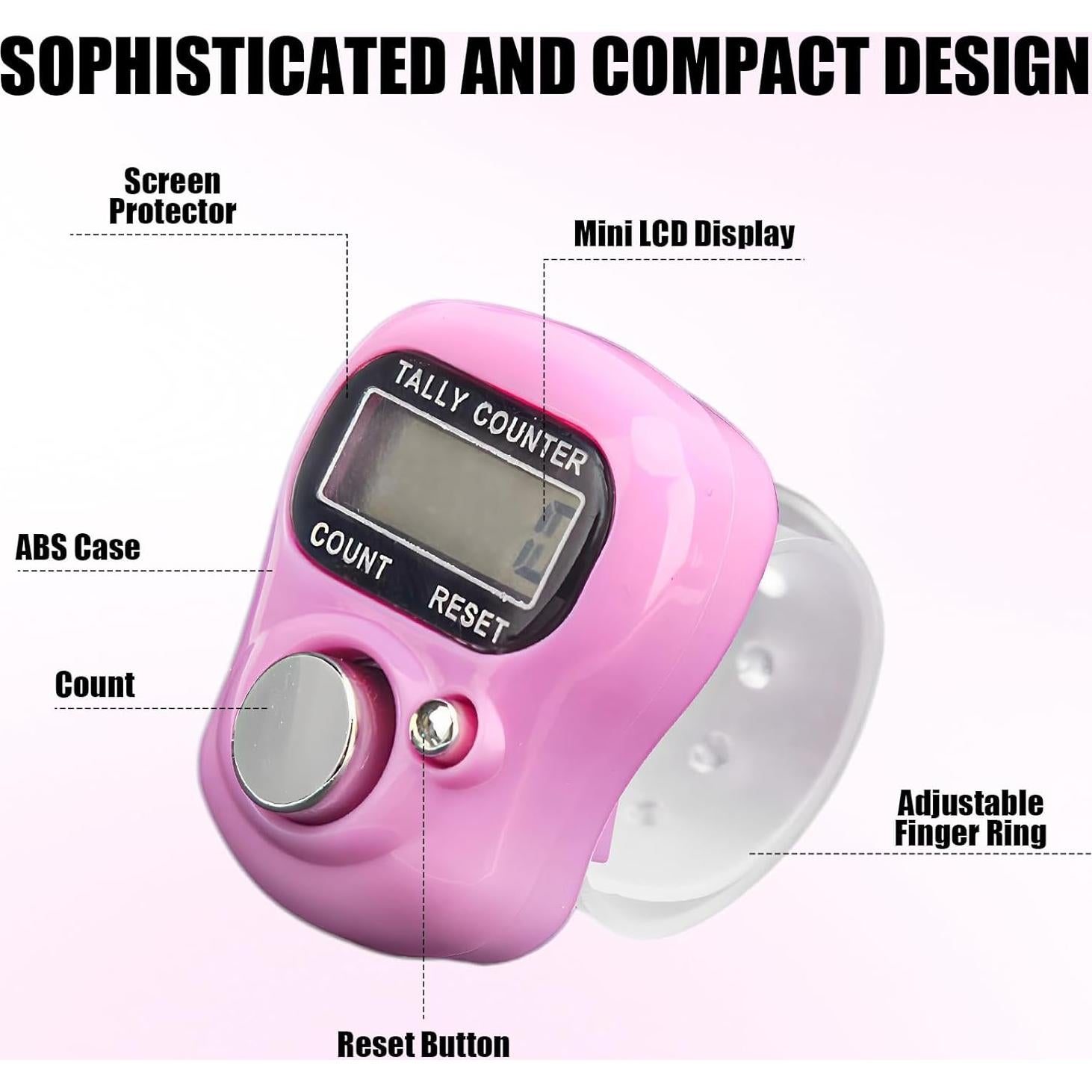 Juego de 7 Contadores de Dedos Olikraft - Digital y Portátil