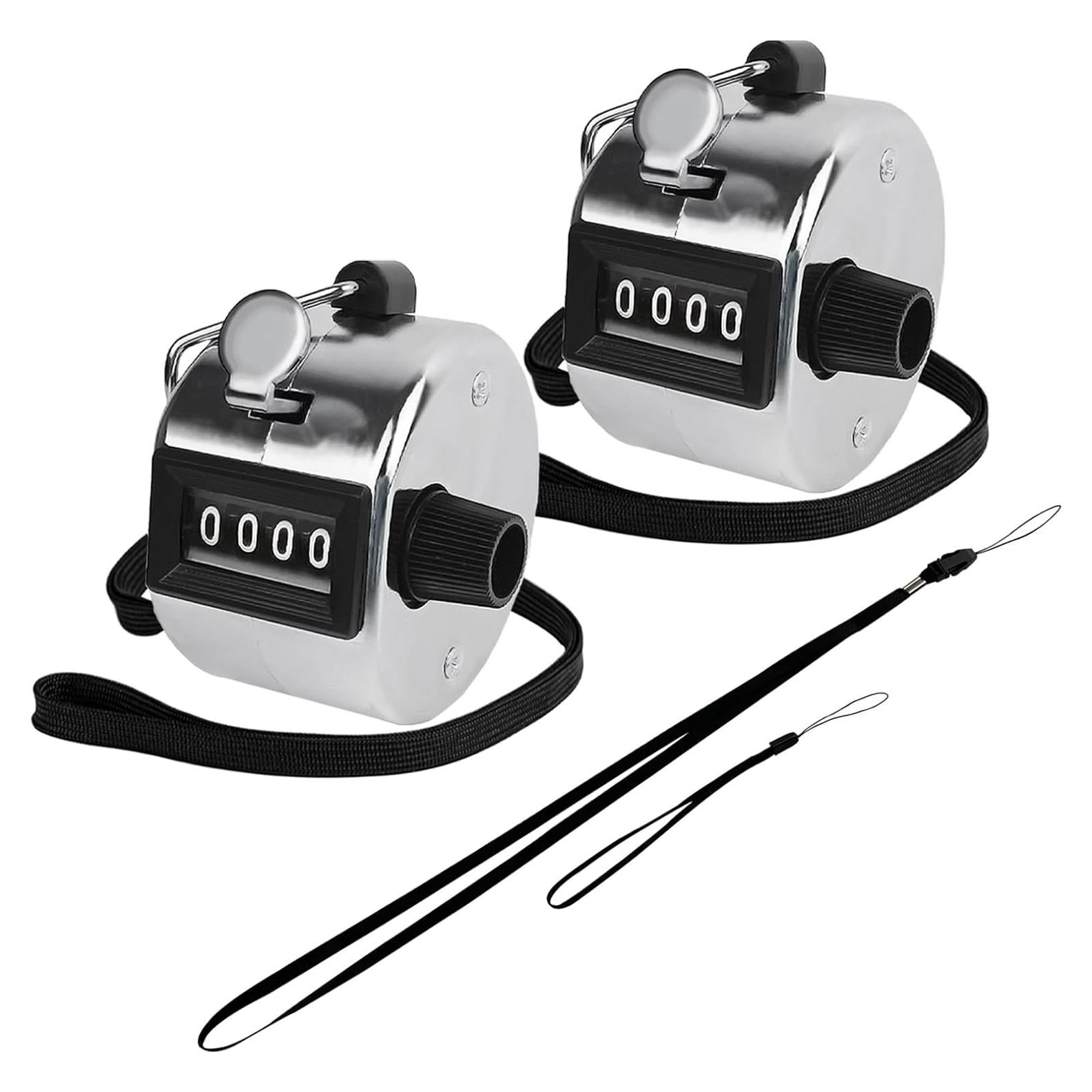 Contador Manual Clicker GDMINLO Metal 4 Dígitos Plata