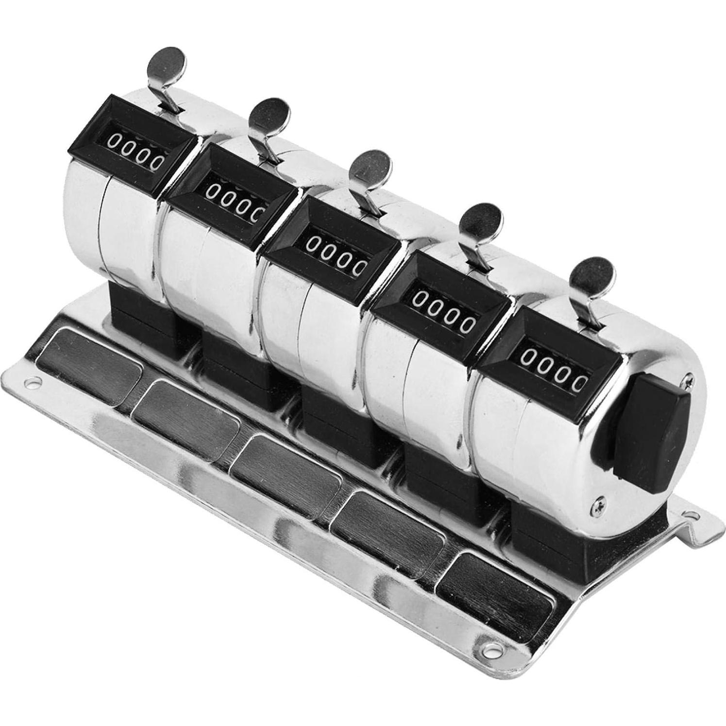 Contador Manual Mecánico de Mano Garosa 4 Dígitos Acero Inoxidable