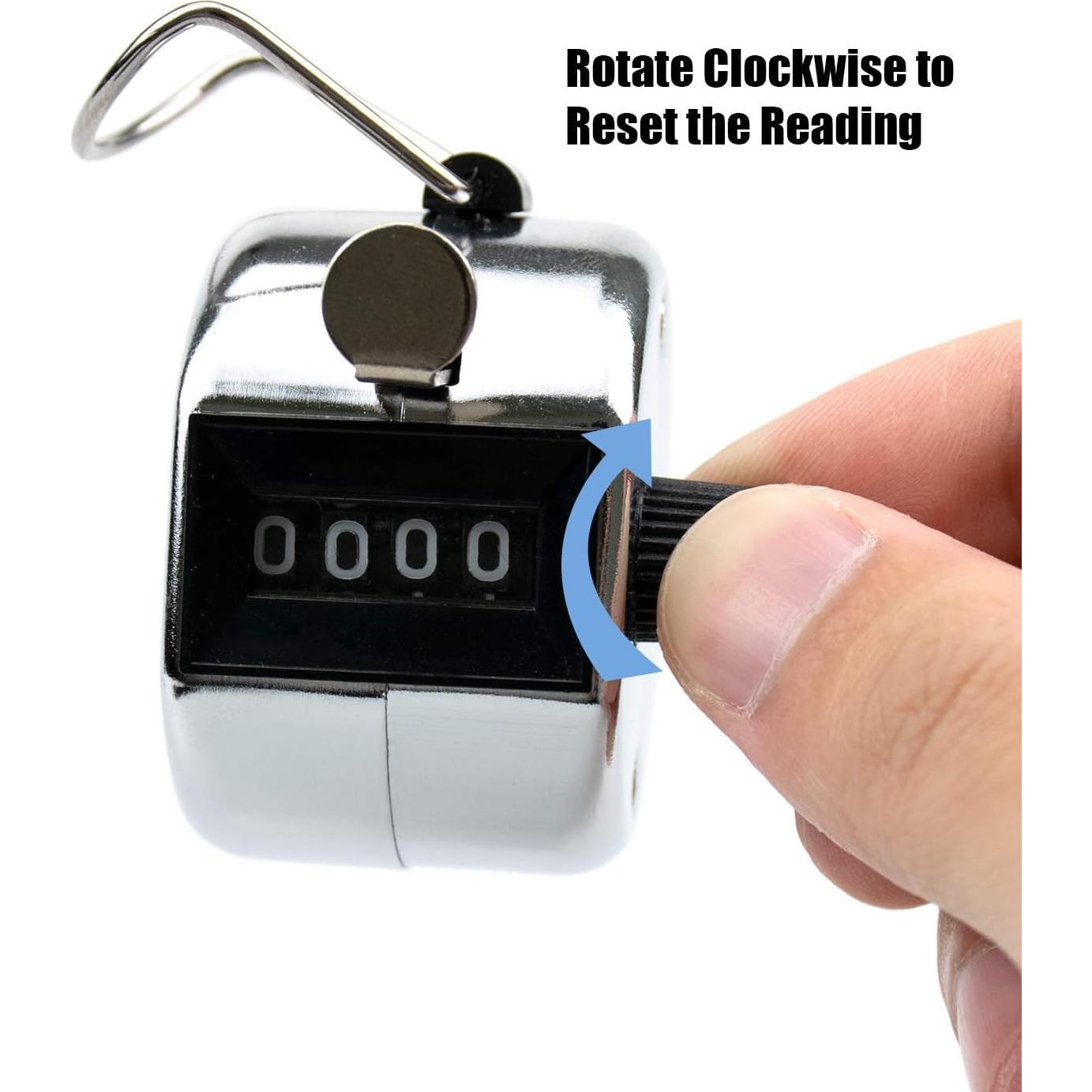 Contador Manual de Tally Lawei 6 Pcs 4 Dígitos Mecánico Plata