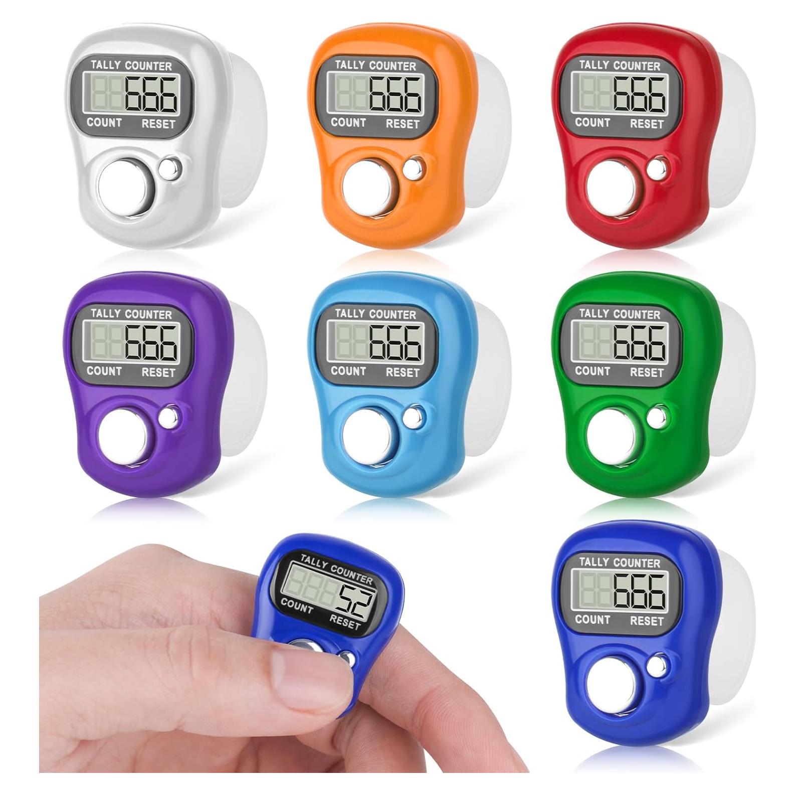 Paquete de 7 Contadores Electrónicos de Dedo CHGANG LCD 5 Dígitos