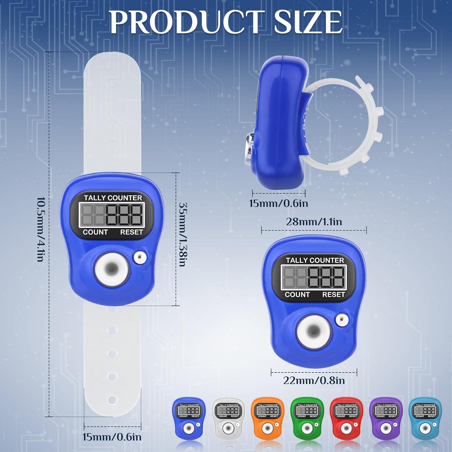 Paquete de 7 Contadores Electrónicos de Dedo CHGANG LCD 5 Dígitos