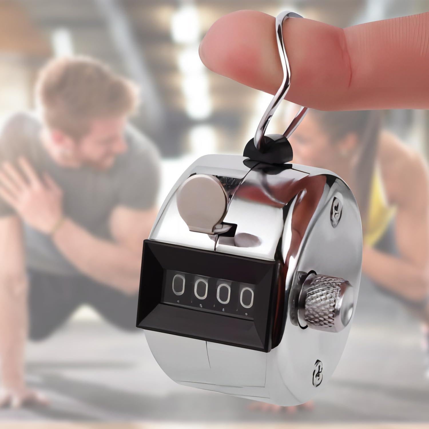 Contador Manual Clicker Othmro 2 Pcs Metal Plata 9999