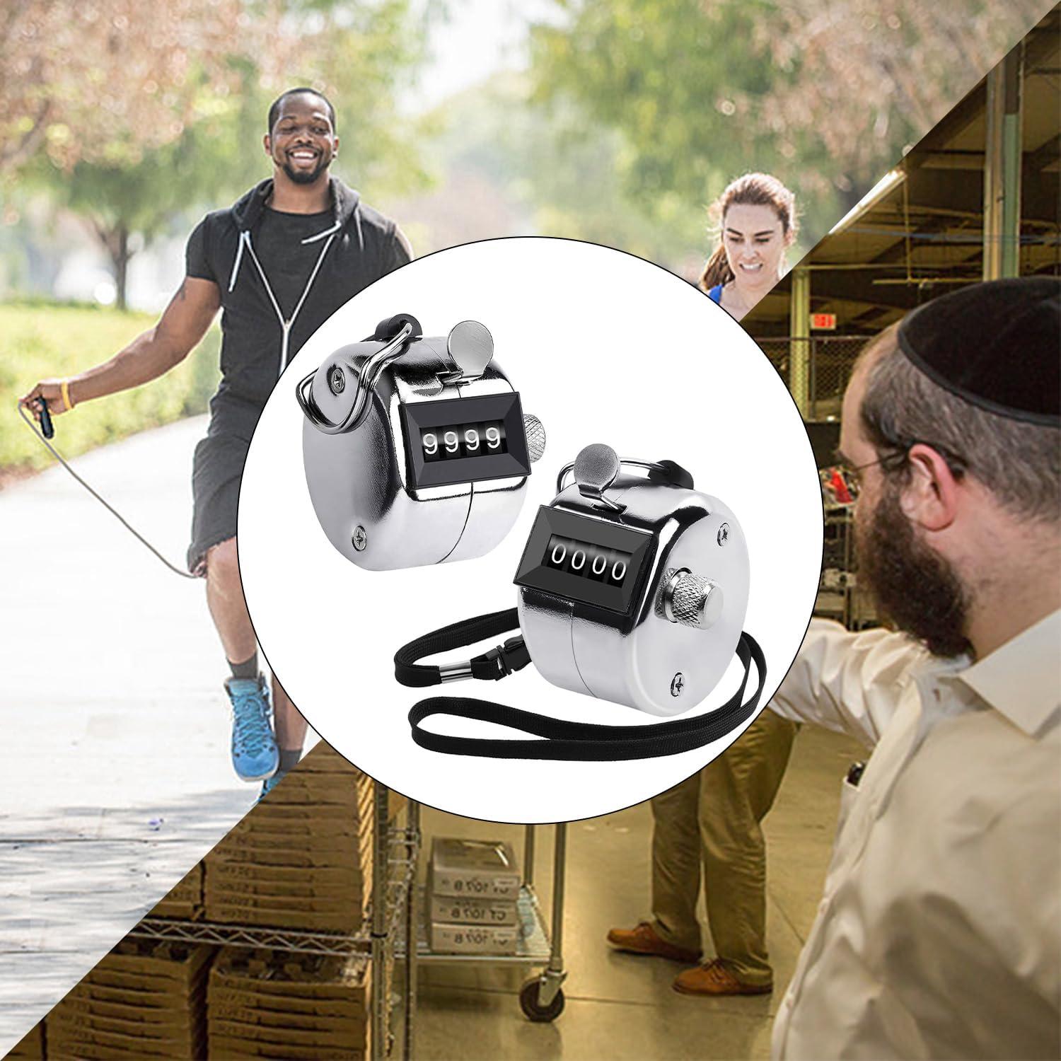 Contador Manual Clicker Othmro 2 Pcs Metal Plata 9999