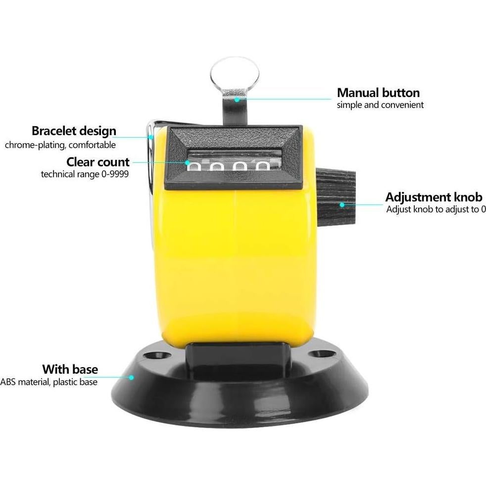 Contador Manual Mecánico Hilitand 4 Posiciones Amarillo