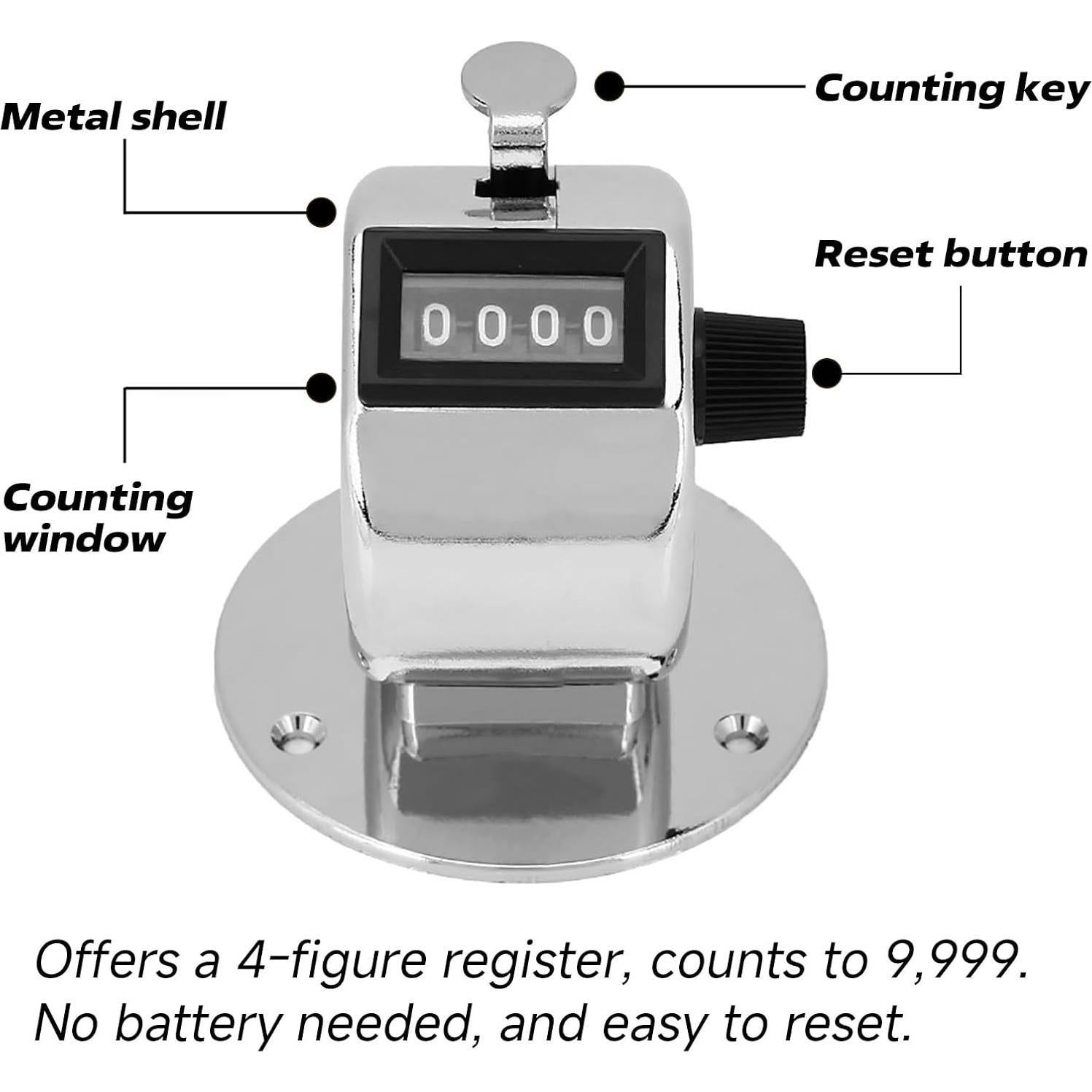Contador Clicker Kodrily 4 Dígitos Metal Ligero hasta 9999