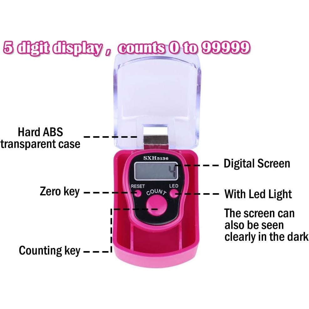 Contador Electrónico de Dedos Hitopin 8PCS LED 5 Dígitos