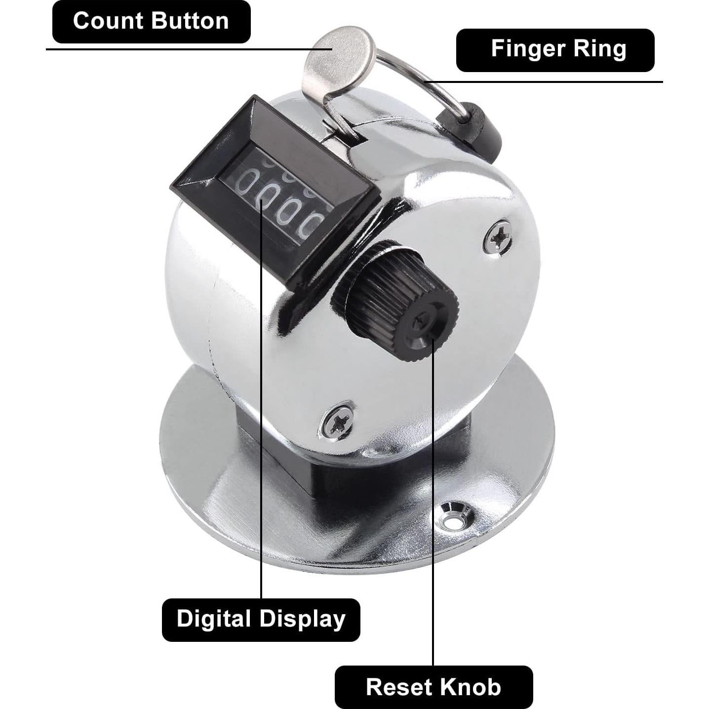 Contador Mecánico de Tally Jiozermi - Paquete de 2, 4 Dígitos