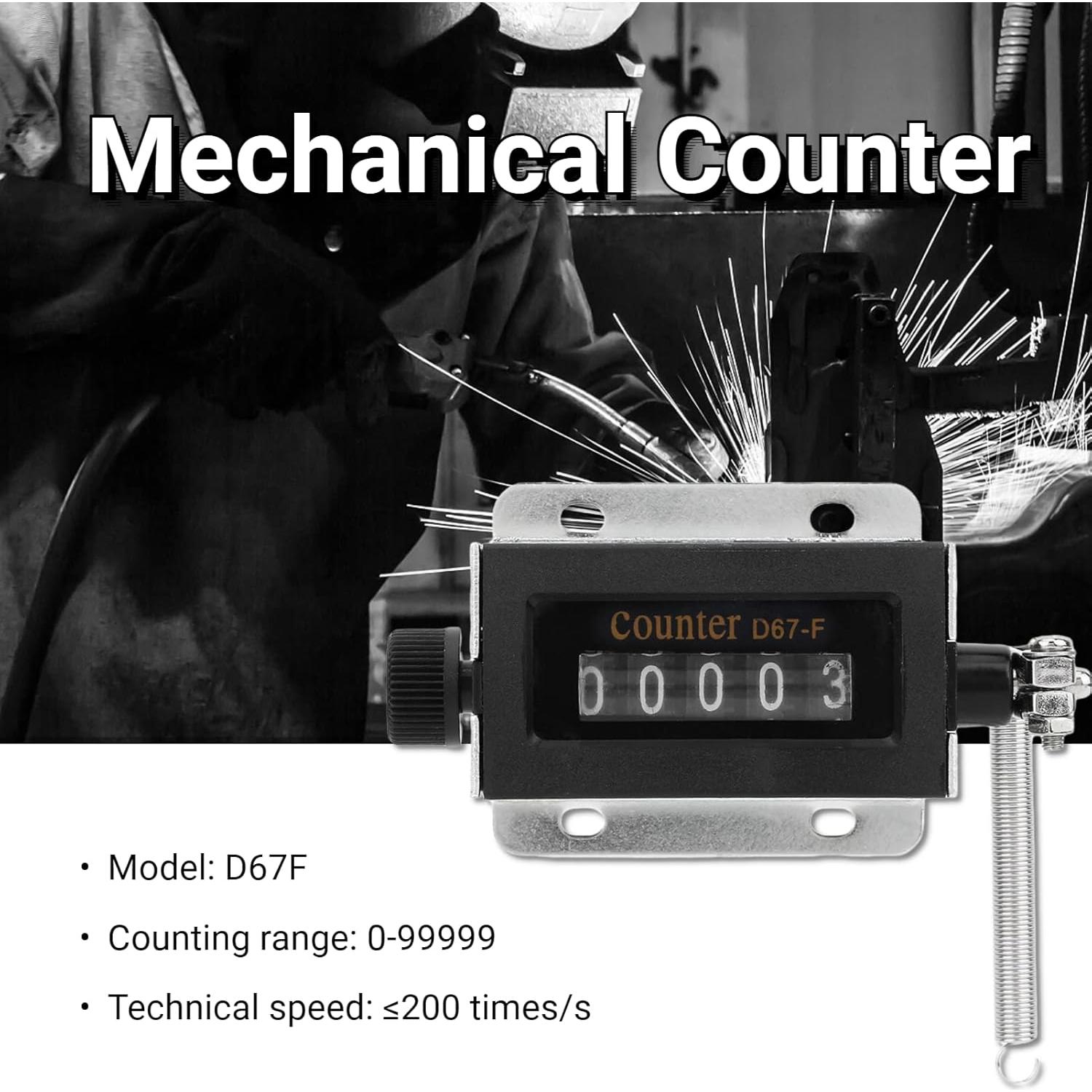 Contador Mecánico D67F 5 Dígitos Manual 0-99999 para Maquinaria