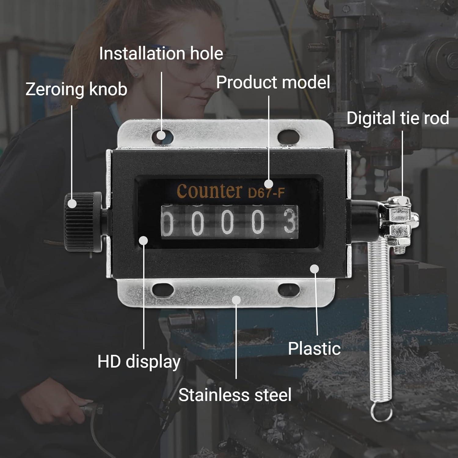 Contador Mecánico D67F 5 Dígitos Manual 0-99999 para Maquinaria