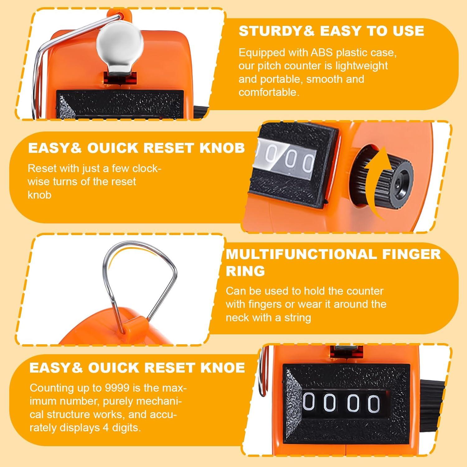 16 Contadores de Clicker de Mano JOUTYFOR 4 Dígitos Coloridos