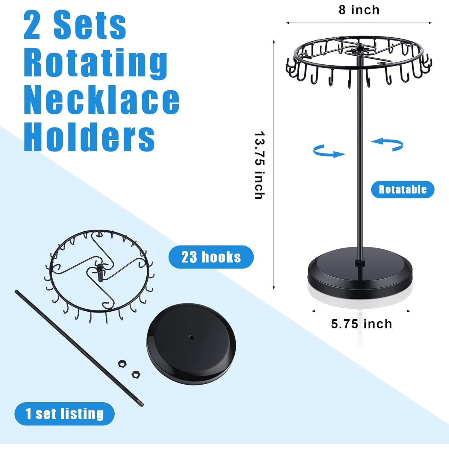 Soporte Giratorio de Joyería Ferraycle 2 Pcs Metal 34 cm