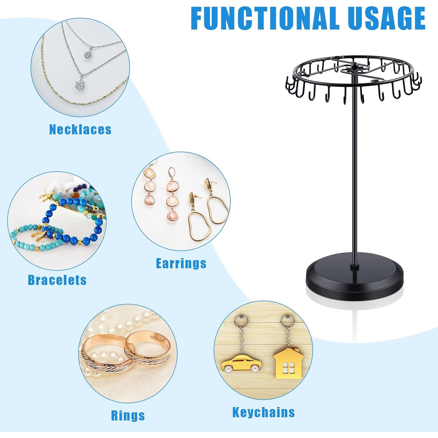 Soporte Giratorio de Joyería Ferraycle 2 Pcs Metal 34 cm