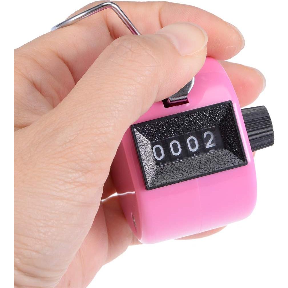 Contador mecánico de clics uxcell 9999 rosa sin batería
