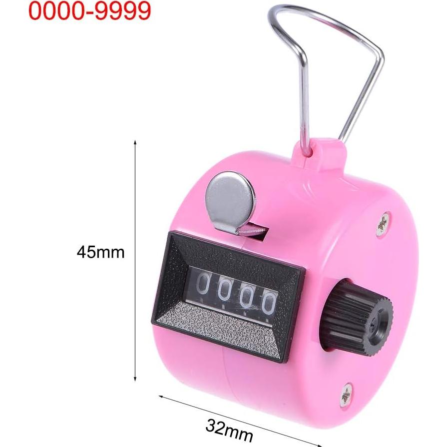 Contador mecánico de clics uxcell 9999 rosa sin batería