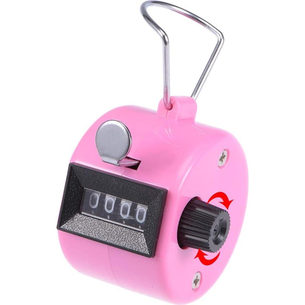 Contador mecánico de clics uxcell 9999 rosa sin batería