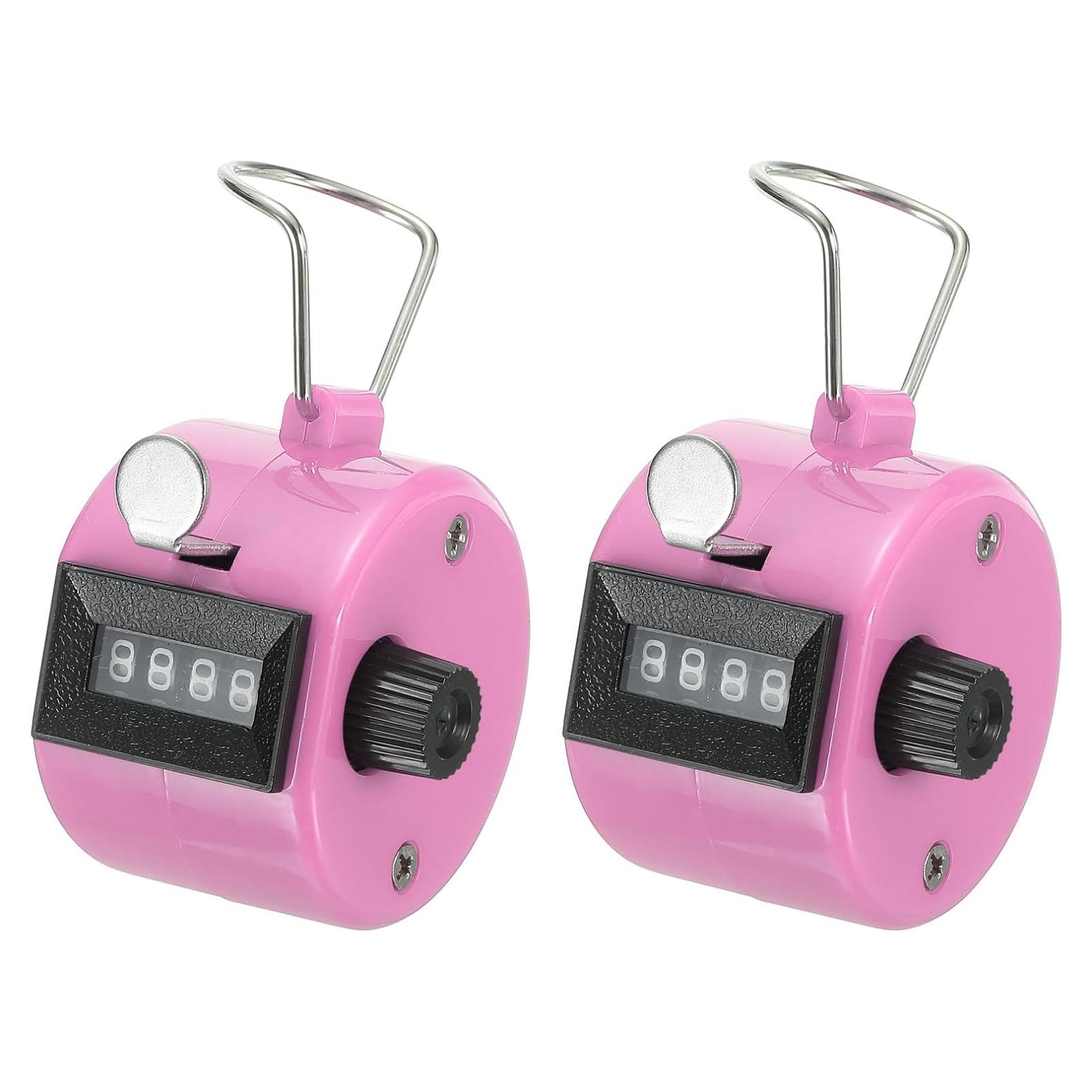 Contador Clicker Mecánico PATIKIL Rosa 9999 Cuentas