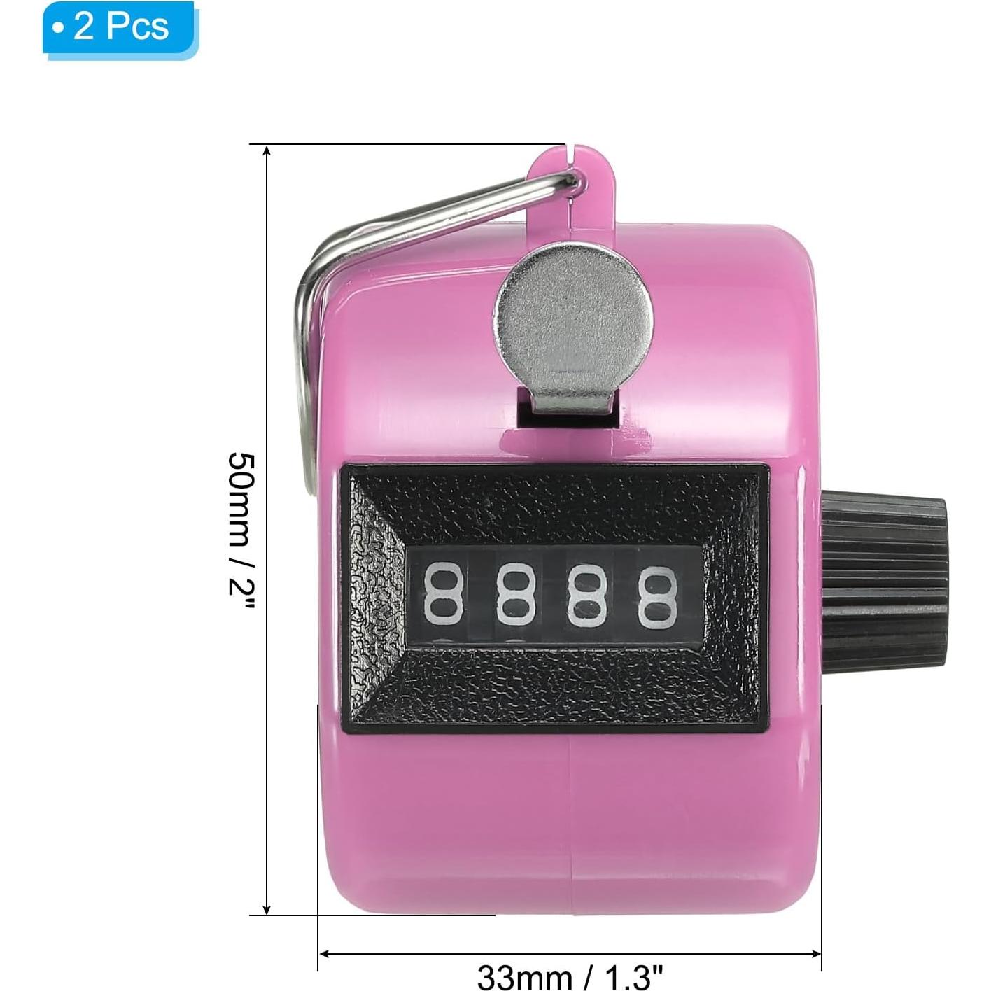 Contador Clicker Mecánico PATIKIL Rosa 9999 Cuentas