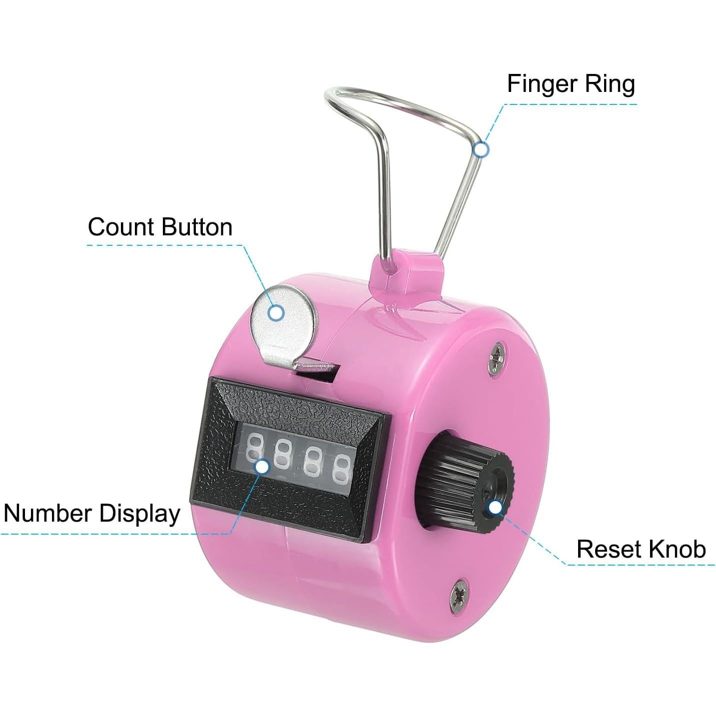 Contador Clicker Mecánico PATIKIL Rosa 9999 Cuentas