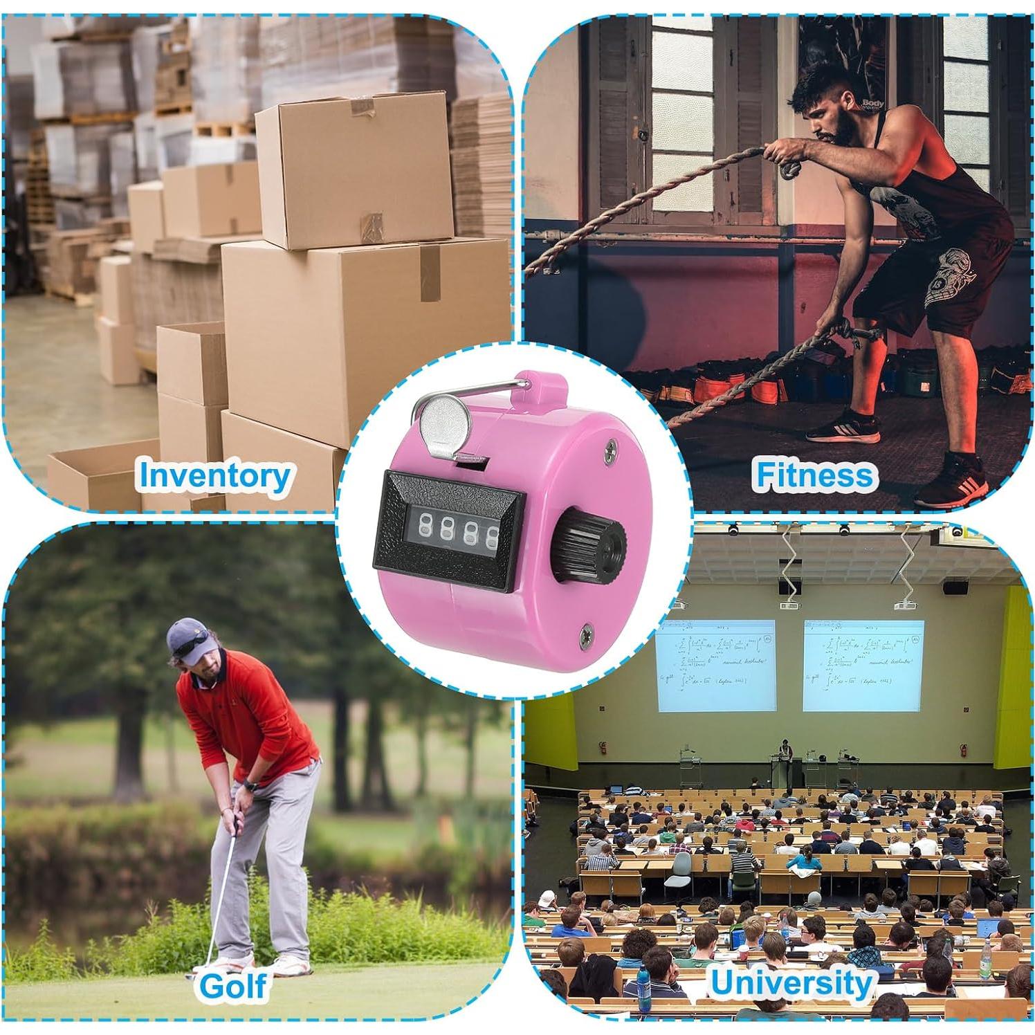 Contador Clicker Mecánico PATIKIL Rosa 9999 Cuentas