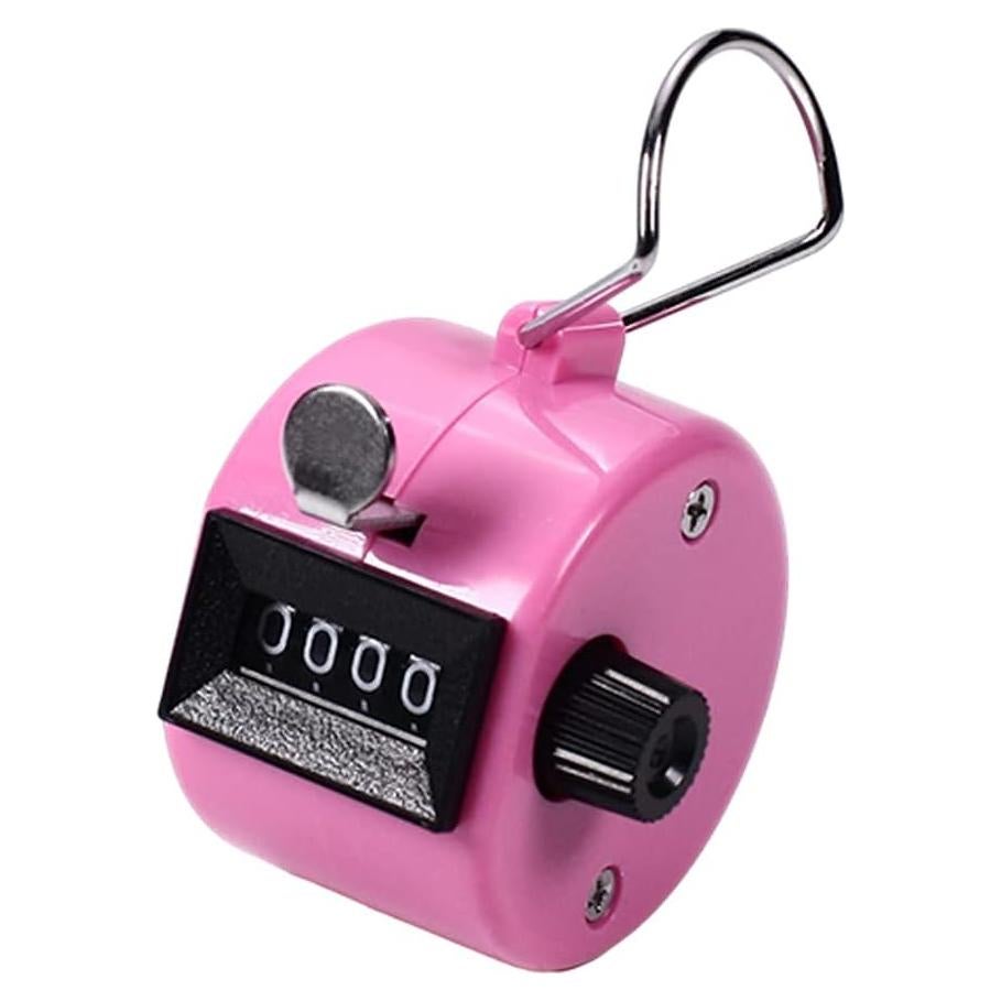 Contador de Mano Othmro Rosa 4 Dígitos Mecánico Sin Baterías