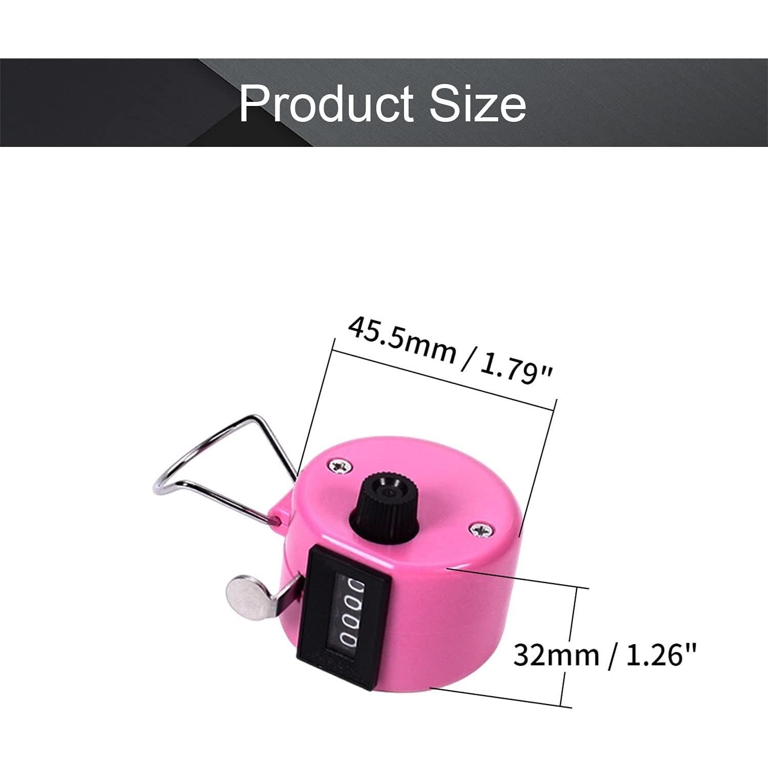 Contador de Mano Othmro Rosa 4 Dígitos Mecánico Sin Baterías