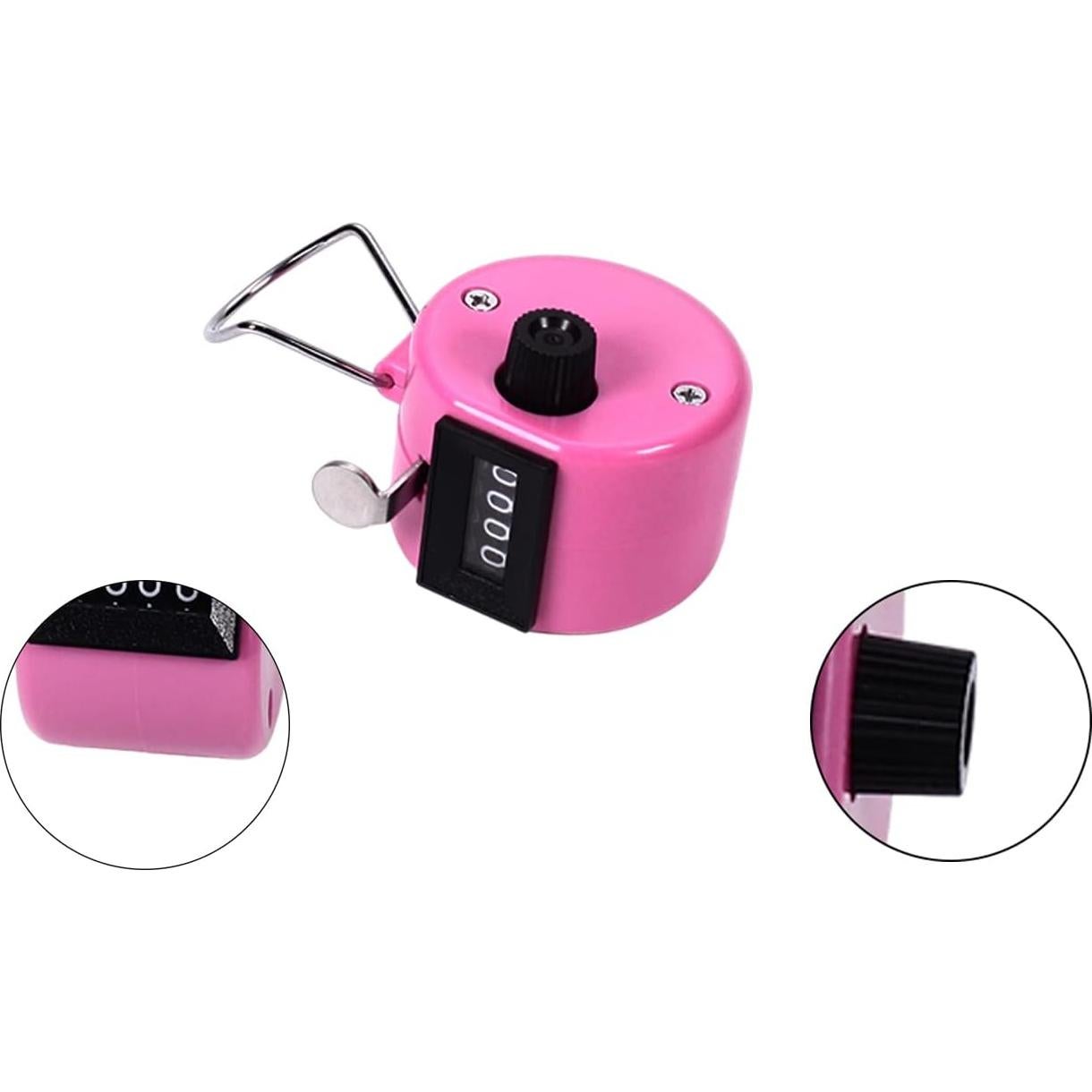 Contador de Mano Othmro Rosa 4 Dígitos Mecánico Sin Baterías