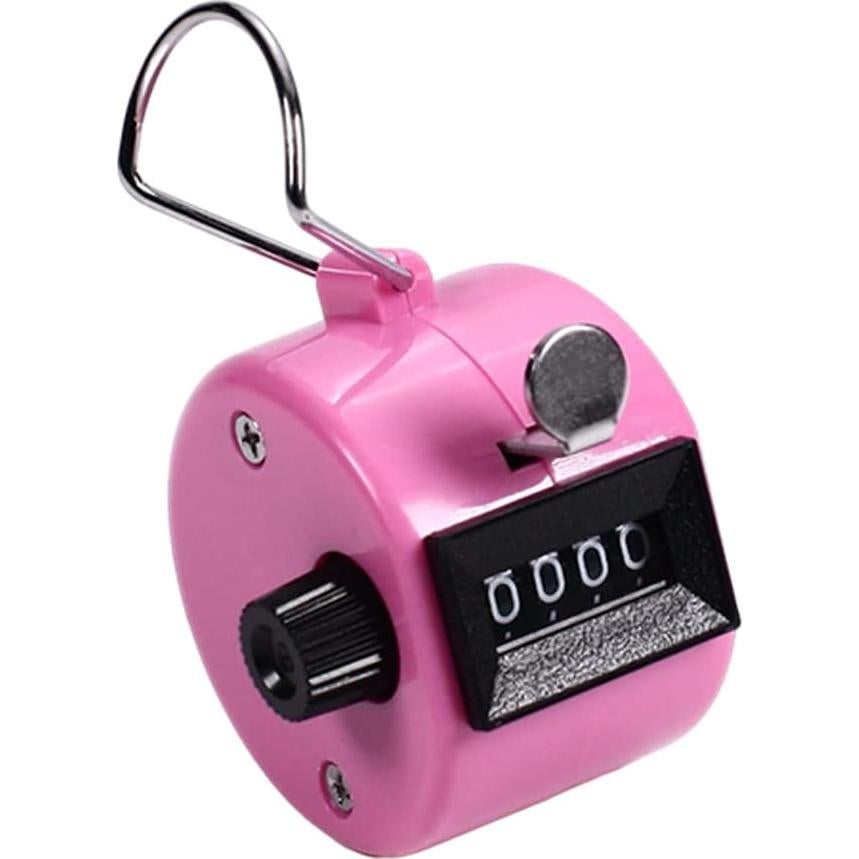 Contador de Mano Othmro Rosa 4 Dígitos Mecánico Sin Baterías