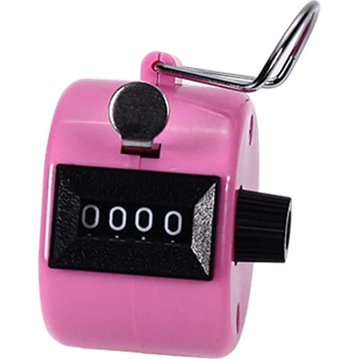 Contador de Mano Othmro Rosa 4 Dígitos Mecánico Sin Baterías