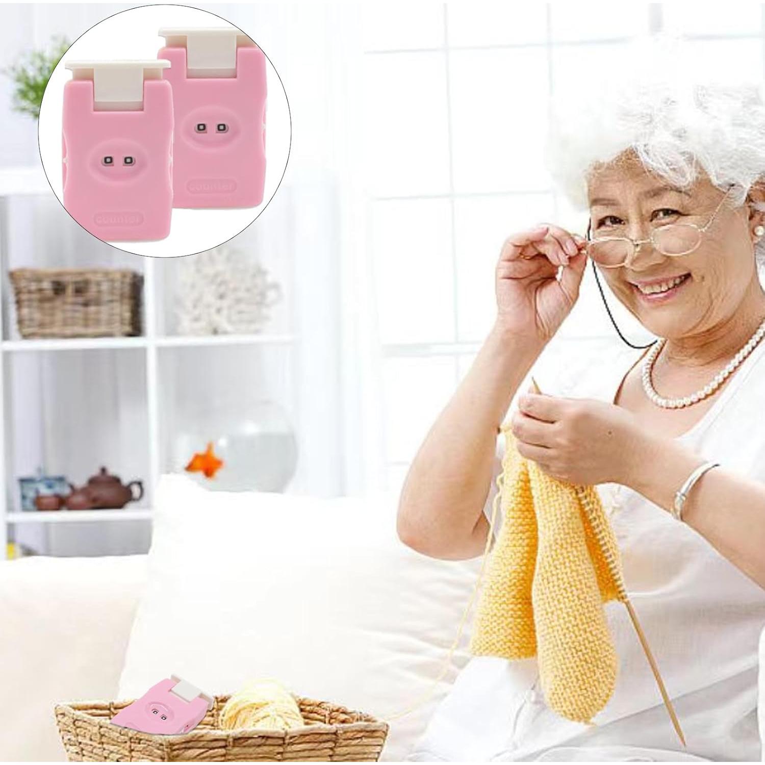 Contadores de Tejer Joyangy Rosa - 2 Paquetes, Herramienta Manual