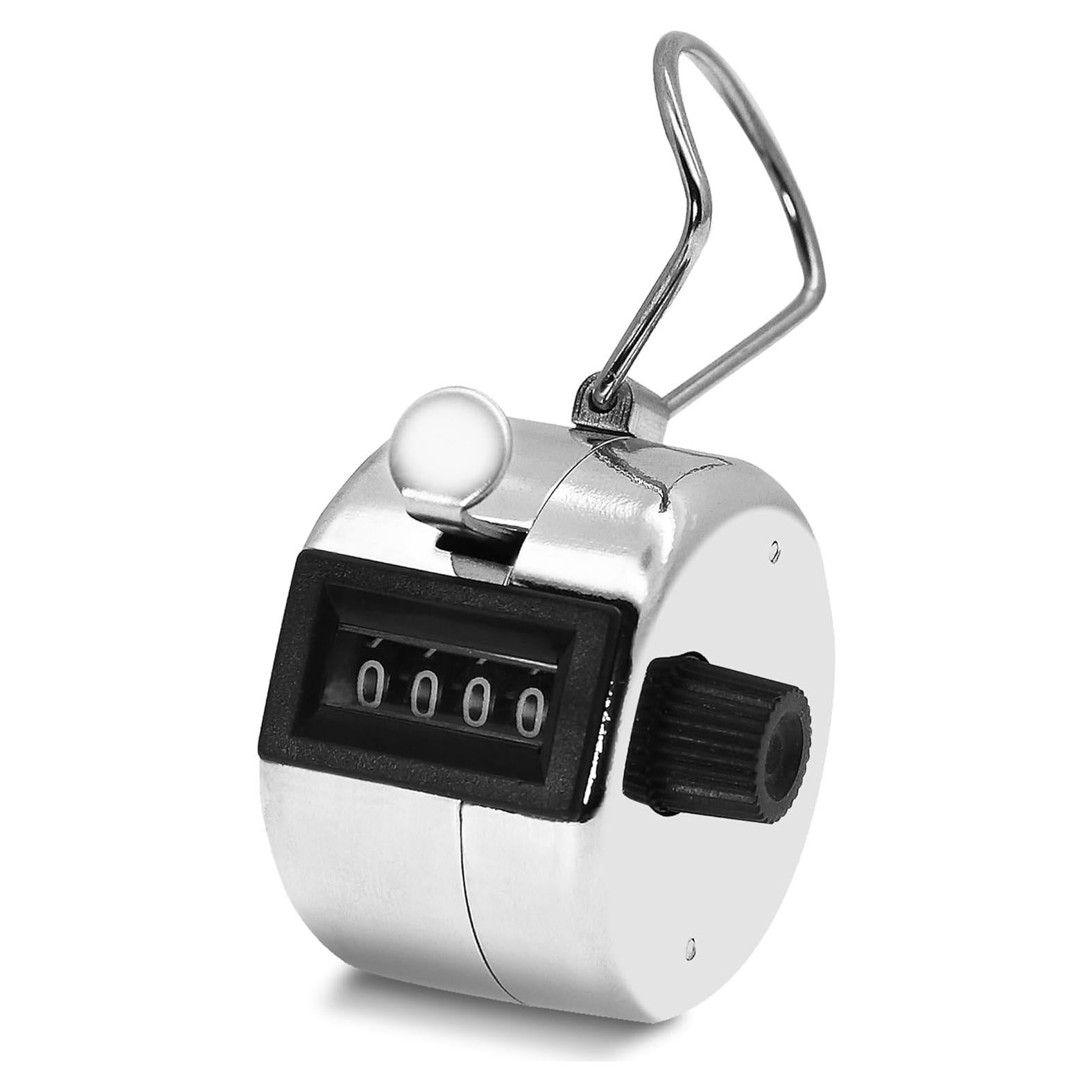 Contador de mano digital AMTAST 9999 dígitos metal plateado