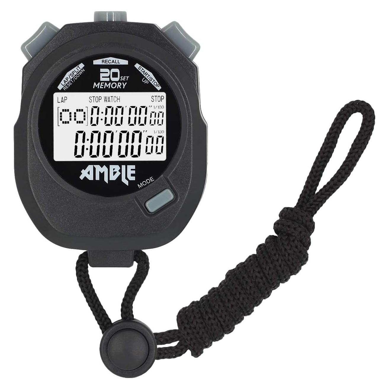 Cronómetro Amble A11 con Temporizador y 20 Memorias
