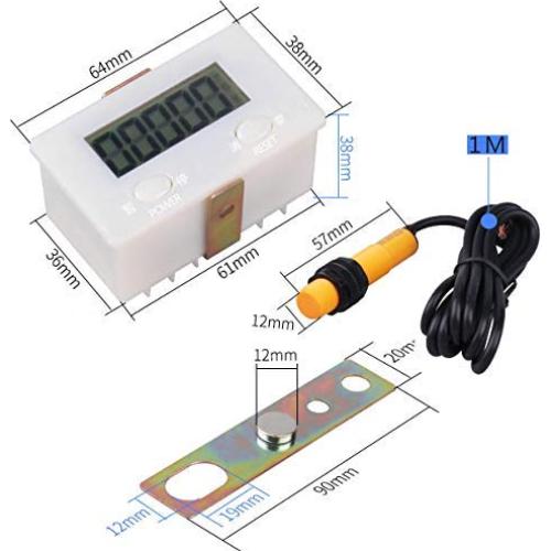 Contador Digital LCD SENSTREE 0-99999 con Interruptor Magnético