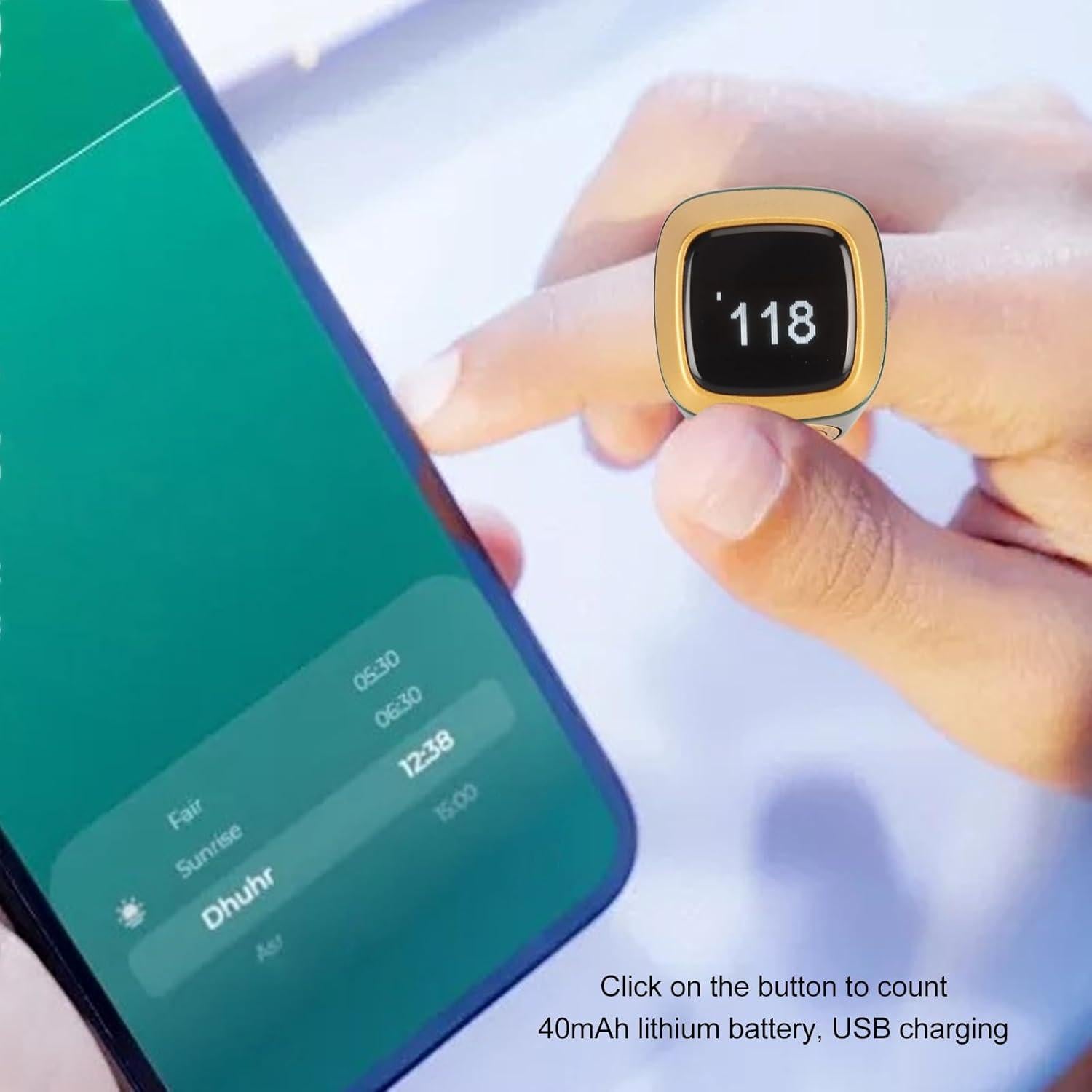Contador Electrónico Bluetooth Diyeeni Verde 1.24cm para Actividades