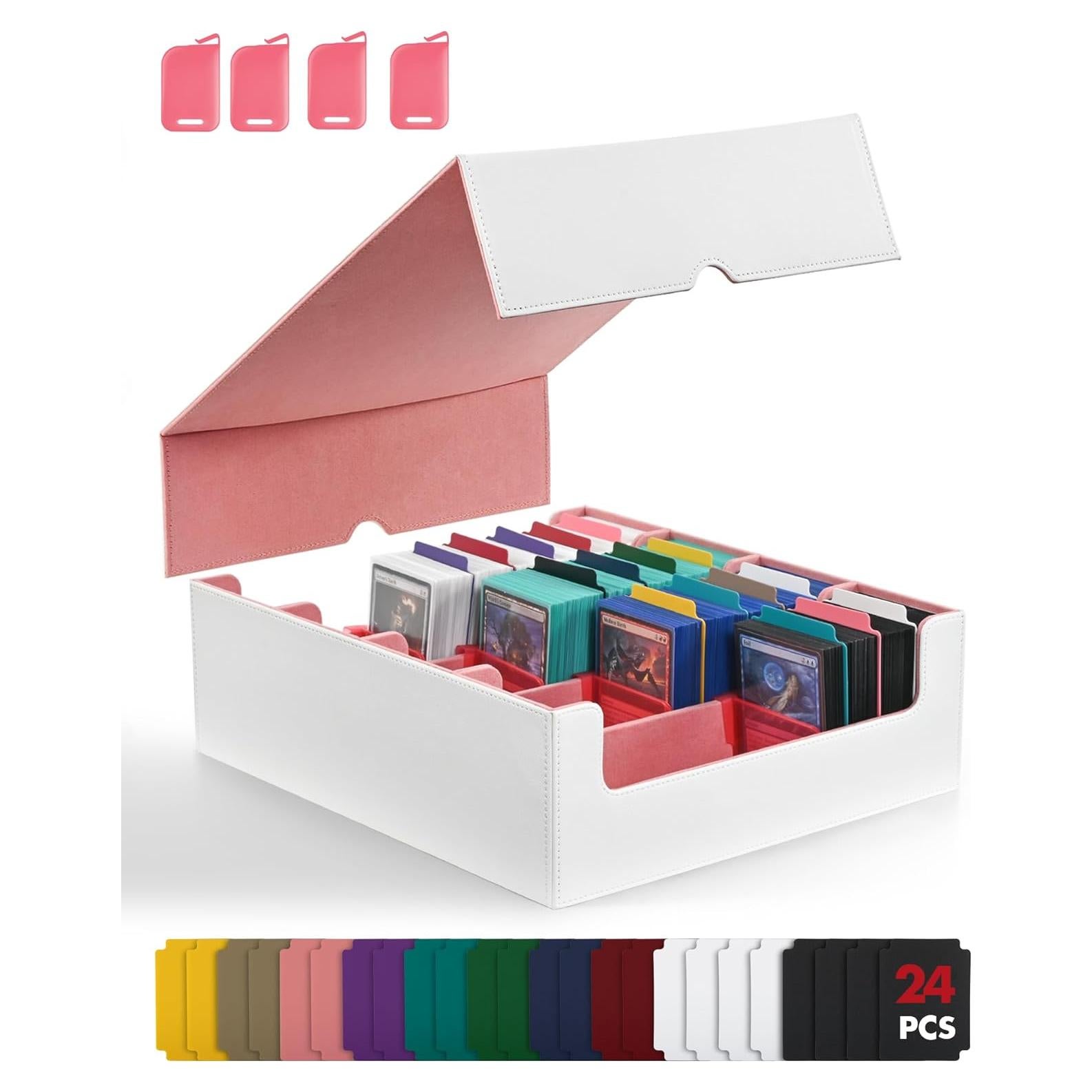 Caja de Almacenamiento ZLCA para 3000+ Cartas TCG - Blanco/Rosa