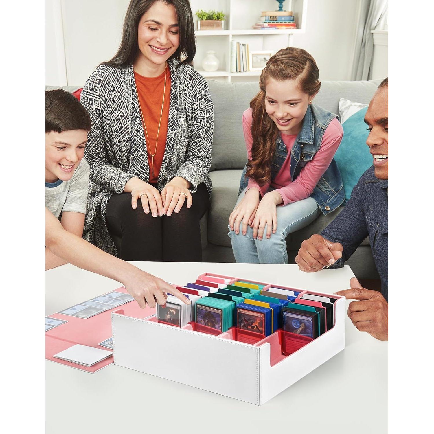 Caja de Almacenamiento ZLCA para 3000+ Cartas TCG - Blanco/Rosa