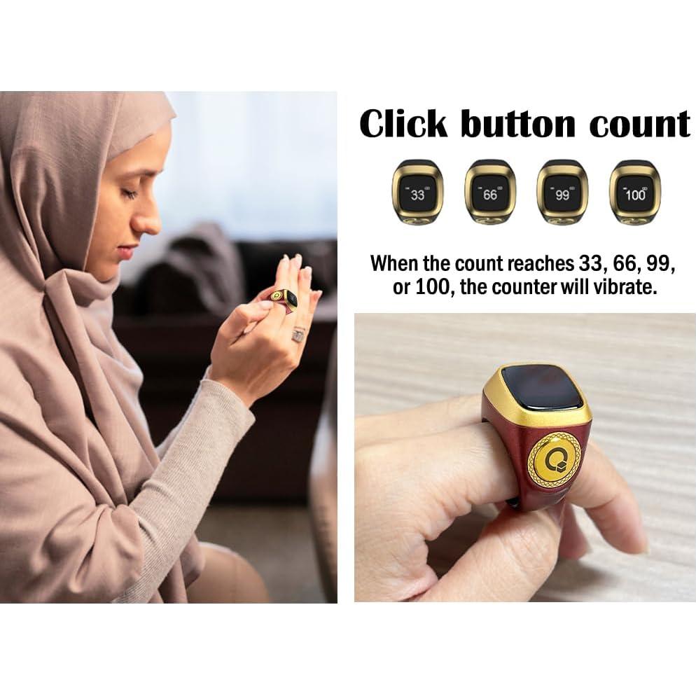 Contador de Anillo Inteligente Tasbih Anlising Marrón 20mm