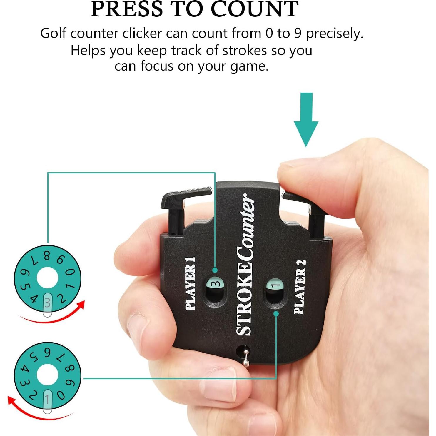 Contador de Golpes de Golf Medsuo 2 Pcs Clicker Portátil