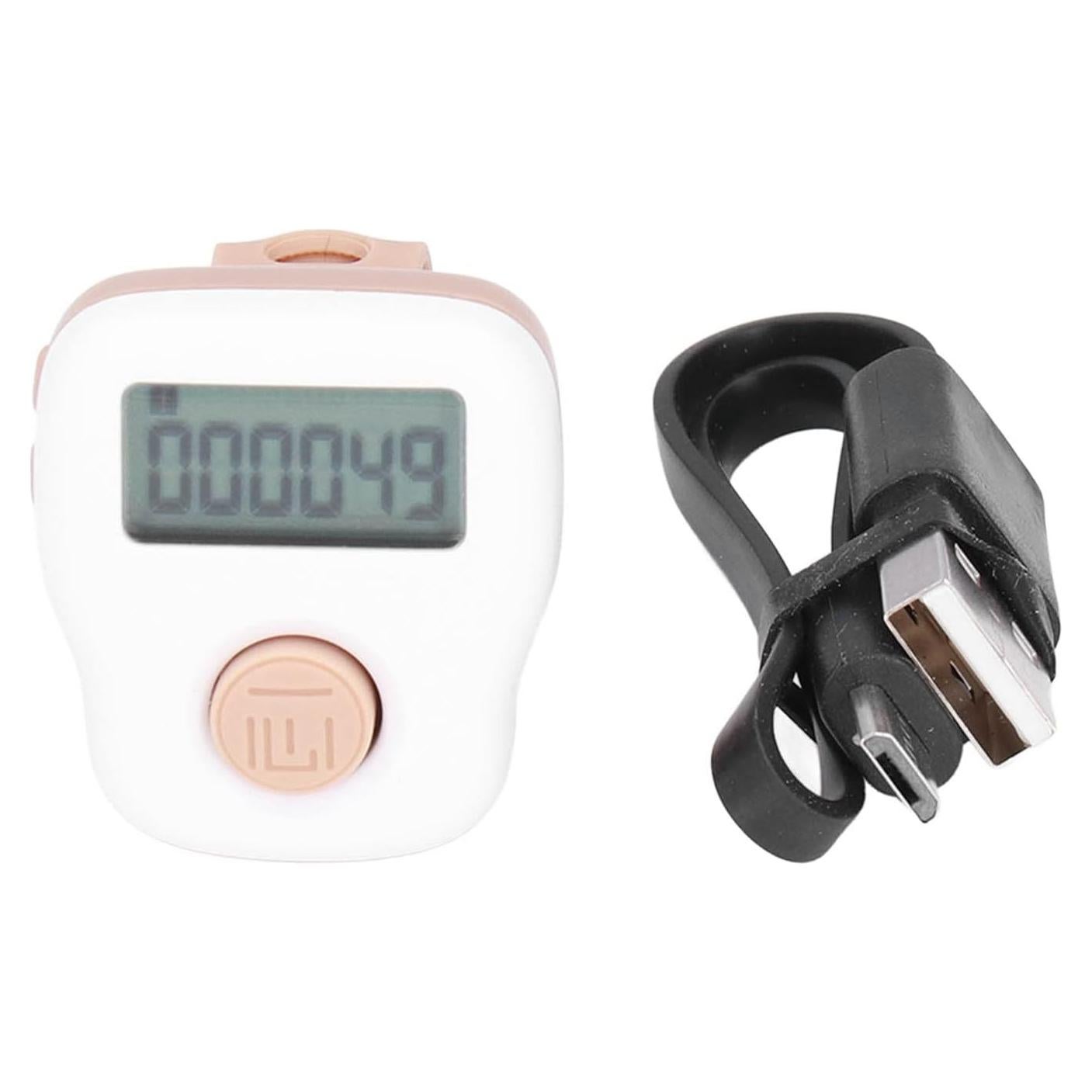 Contador de Dedos USB Shanrya Anillo Silicona Blanca 6 Canales