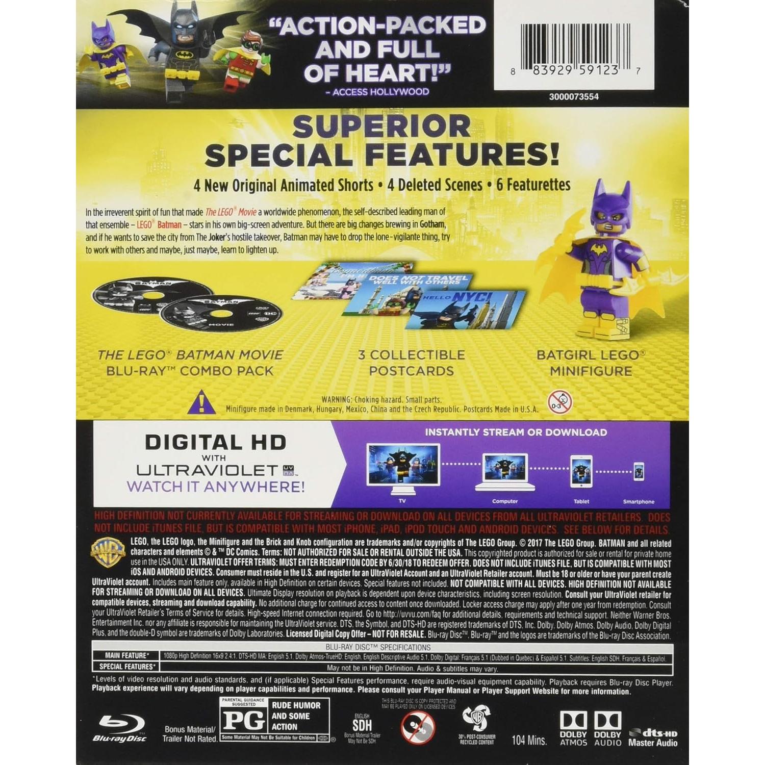 Película LEGO Batman 2017 Blu-ray + Mini figura Batgirl